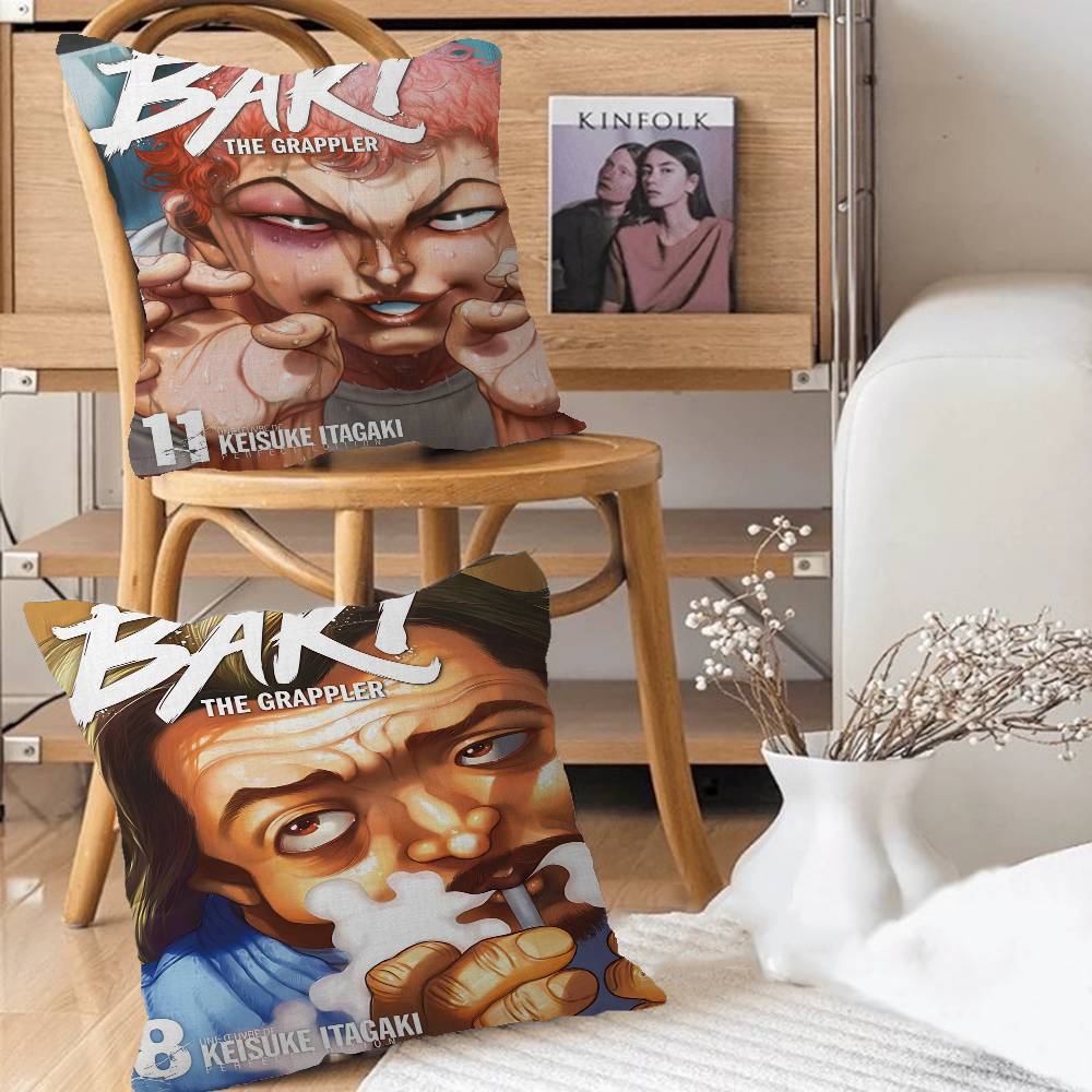 Baki the Grappler Cushion Cover Car Throw Pillow Case For Sofa Car Christmas Gift 40x40cm 45x45cm