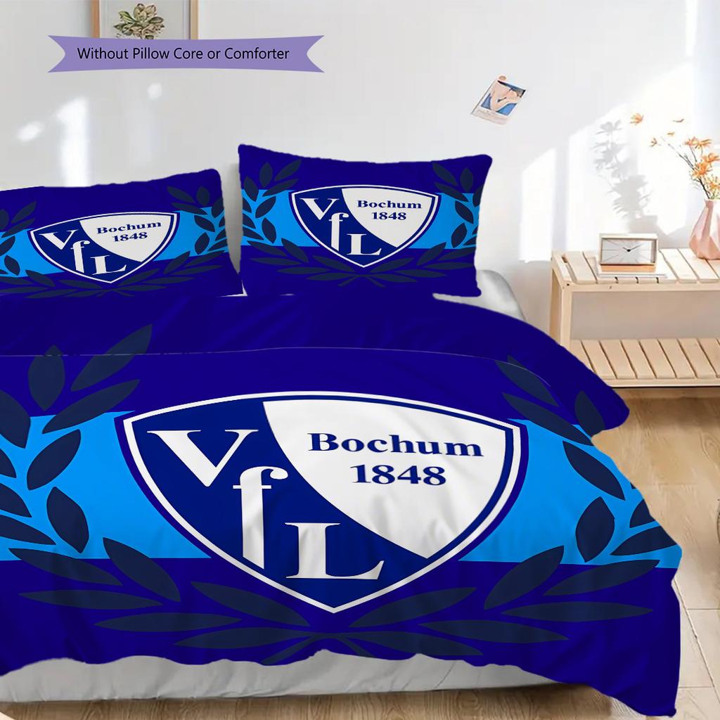 VfL Bochum 1848 Patroon Beddengoed Dekbed Set Dekbedovertrek Kussensloop Huisdecoratie Verjaardagscadeau (1 dekbedovertrek + 2 kussenslopen, zonder binnenkussen)