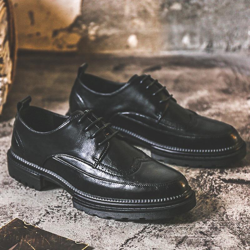 

Модная мужская повседневная деловая кожаная обувь Классический британский универсальный стиль Вечеринка Свадьба Улица осенне-зимняя теплая обувь -45 Горячая 46 чёрный