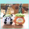 Cute Panda Plush Toy Keychain Short Plush 11cm Height Panda And Persimmon Design