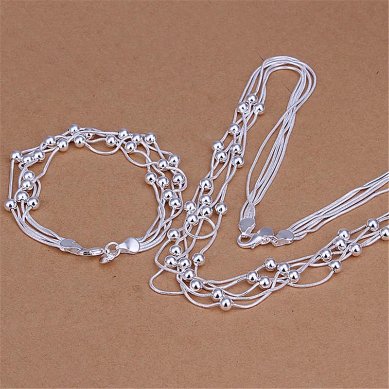 Cross Accessories Five-Line Light Bead Silver-Plated Bracelet for Women