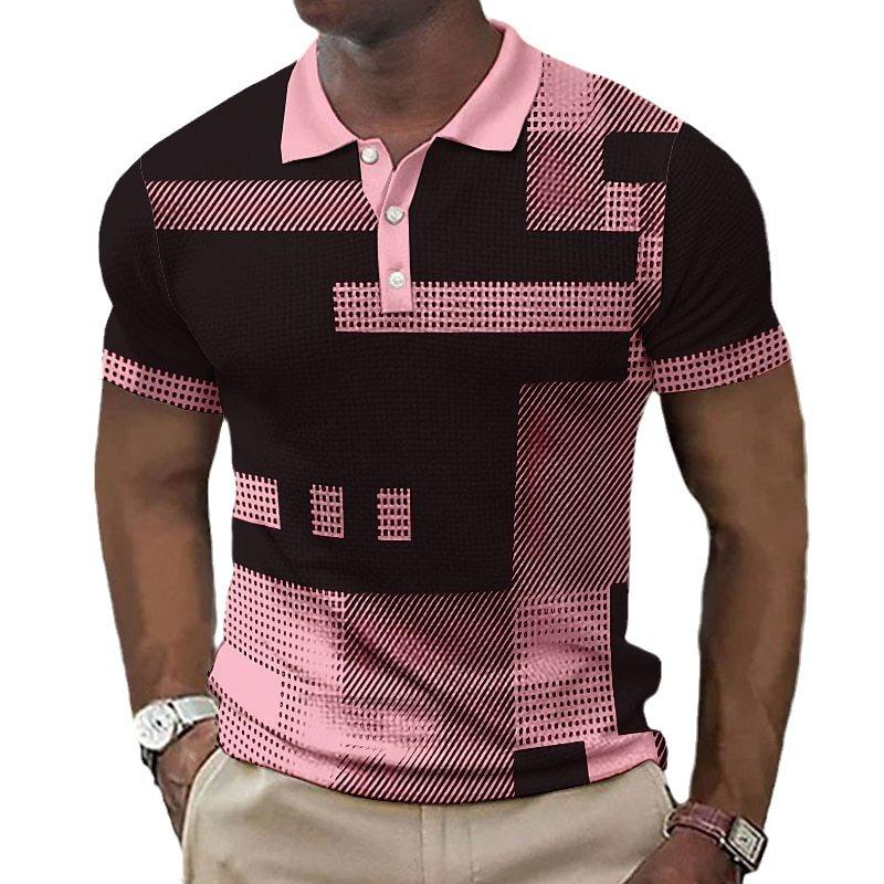 Men Polo Shirt Short Sleeve 3d Print Tops Fashion Polyester Breathable Comfortable Polos Shirts