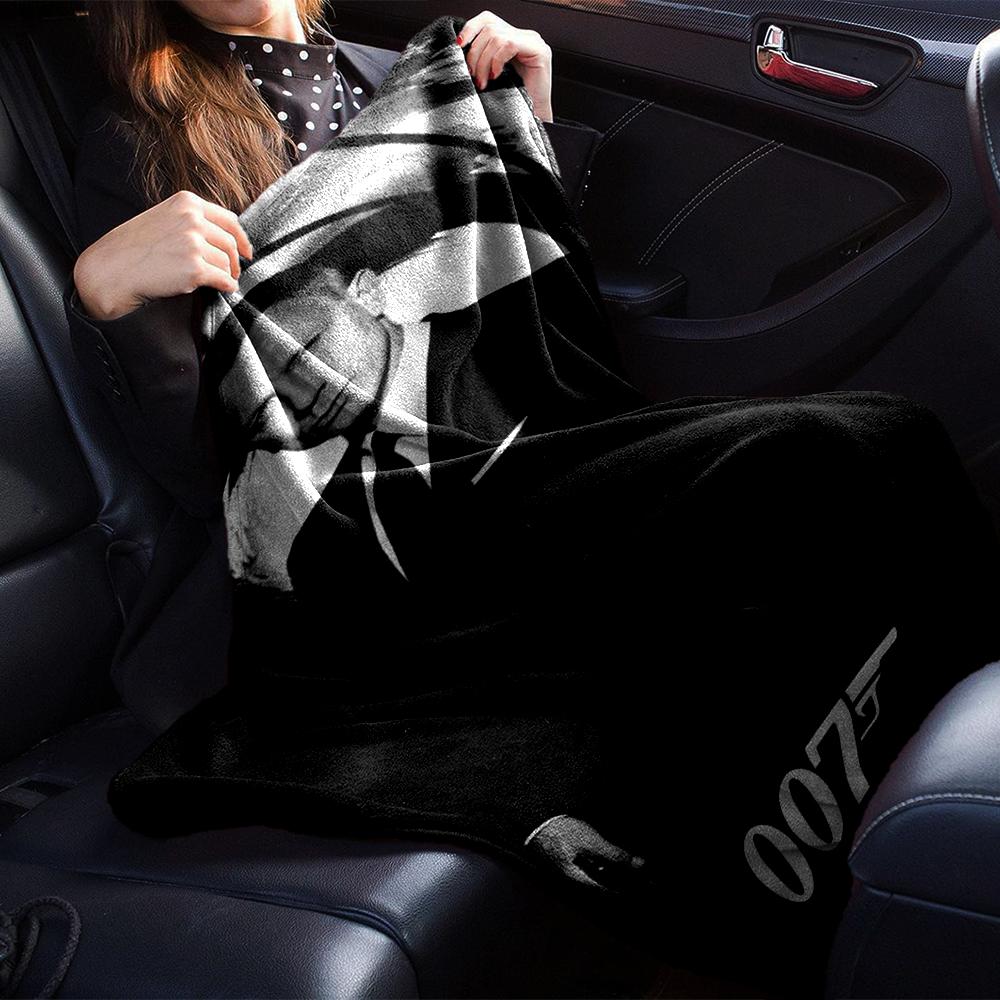 007 James Bond Theme Printed Blanket - Perfect for Couch, Bed, Travel & Outdoor Use | Machine Washable, Cozy & Durable.