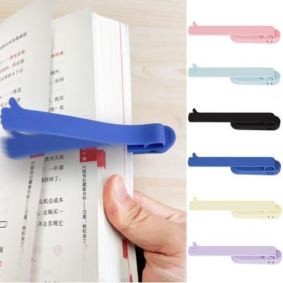 Portable Smart Bookmark Soft with Pen Slot Silicone Bookmark Automatically Follows Page Flipping Notebook Page Divider