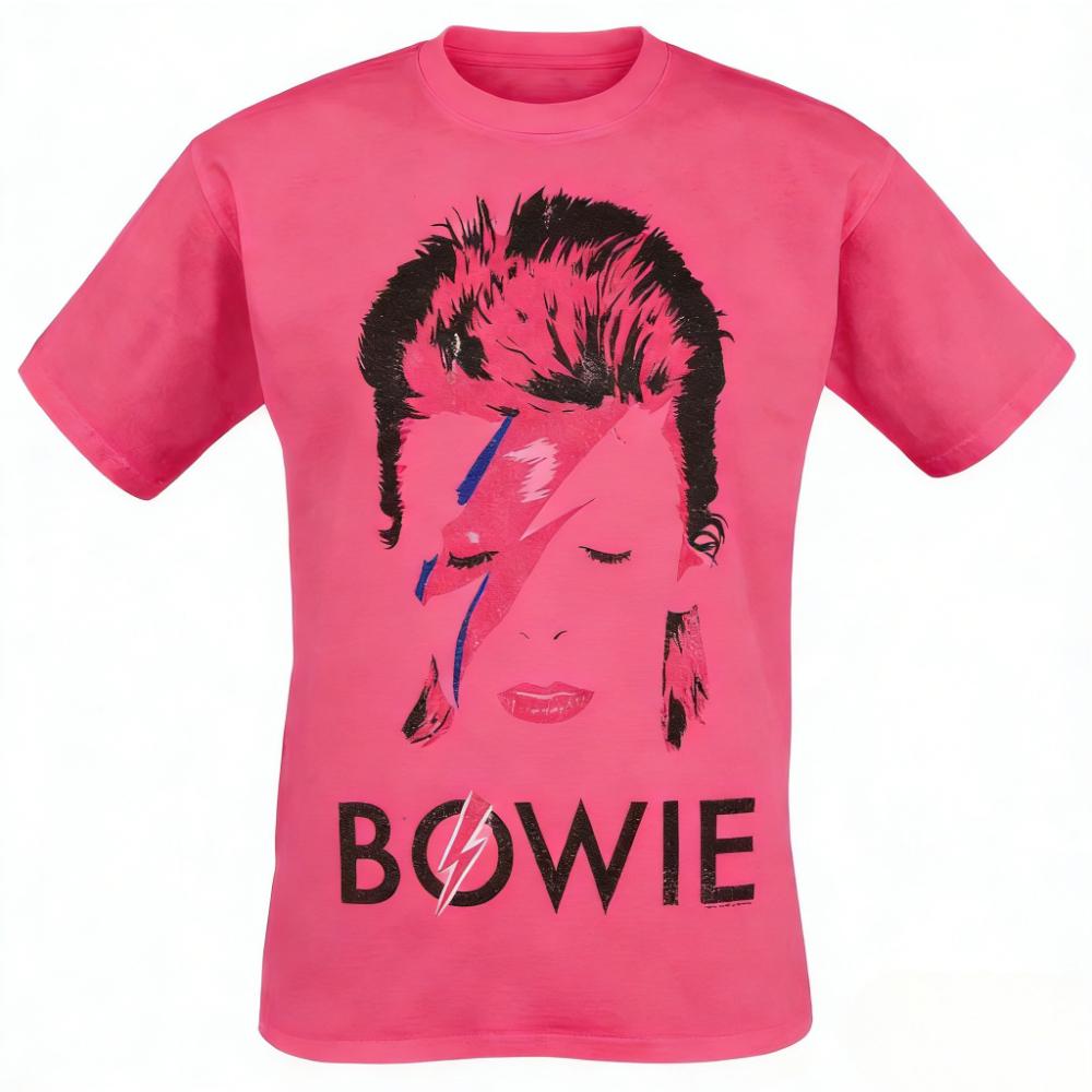 Retro Koszulka z Davidem Bowiem Aladdin Sane Piorun Klasyczny Nadruk Graficzny Kreatywna Inspiracja Prezentująca Fanów Sztuki Rockowej
