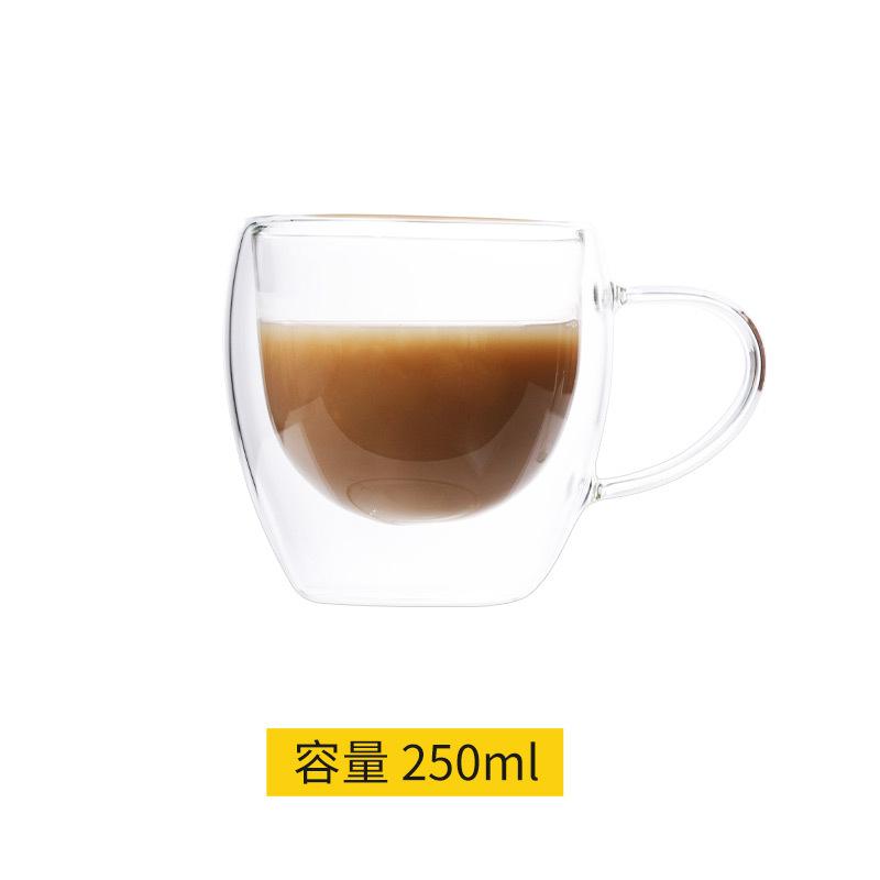 

Бытовая термоизоляционная чашка для кофе и молока из двухслойного стекла в форме яйца с ручкой, из высокоборосиликатного стекла, термостойкого стекла 250ml