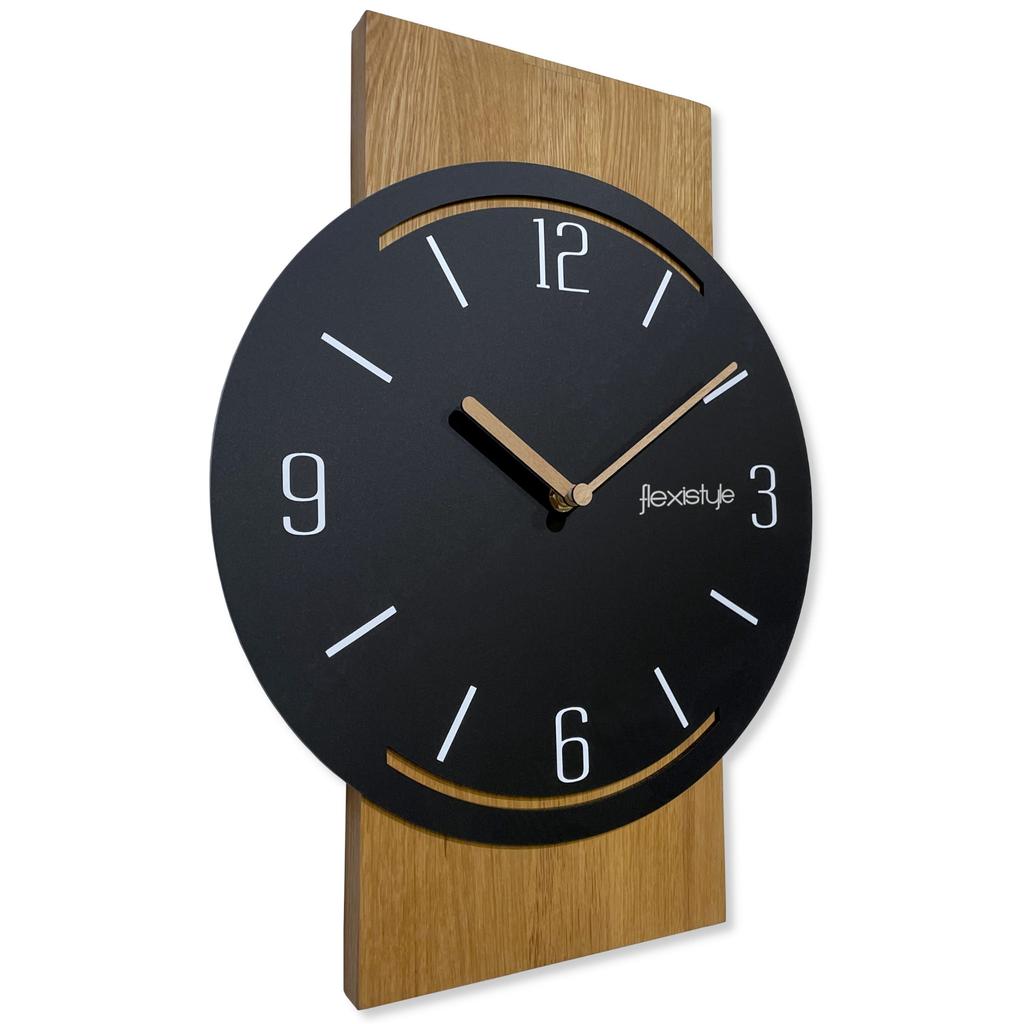 Wooden Geometric Wall Clock 40cm Black