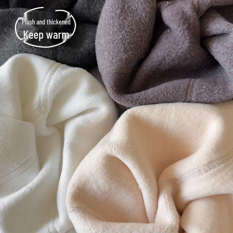 Trendy Girls' Fleece-Lined Cable Knit Patchwork Leg Warmers - Thick Lambswool Vertical Stripe Warm Pants