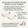 50Pcs Rose-Printed Blank Table Cards for Wedding Party Place Cards Handwritten Name Sign In Table Decoration