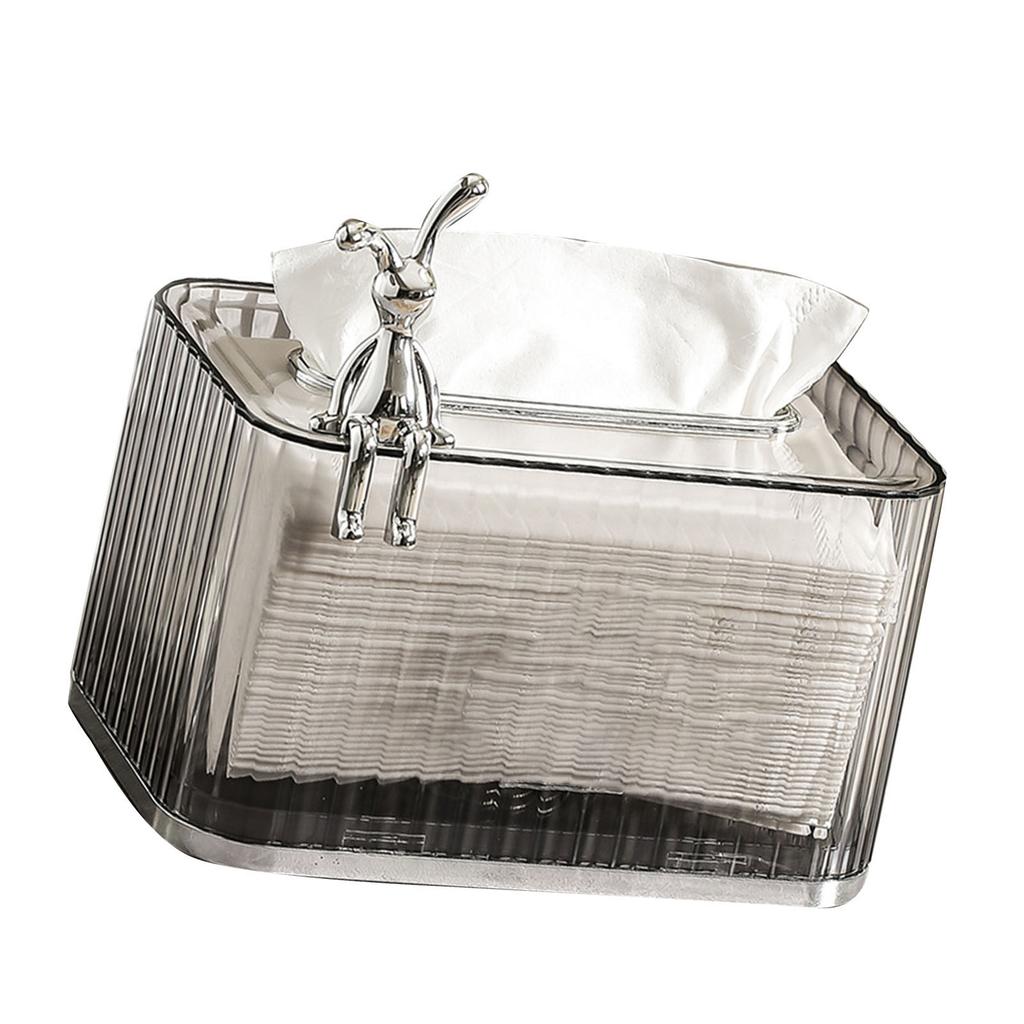 Tissue Box Holder Large Opening Auto Lifting Spring Home Tissue Dispenser for Bathroom Vanity Countertop