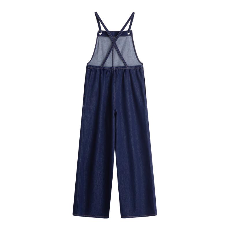 Navigare Women's Loose Wide-Leg Denim Overalls