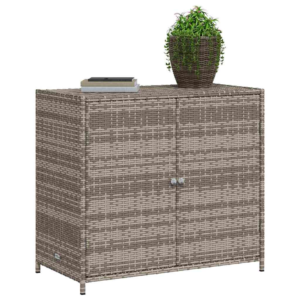 vidaXL Gartenschrank Grau 83x45x76 Cm Poly Rattan