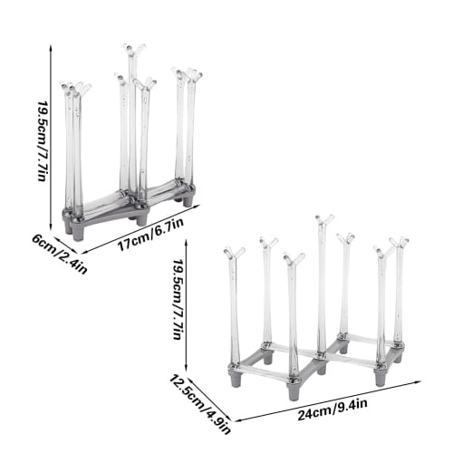 Urhomy Cup Holder, Cup Stand, Foldable, Retractable Cup Drying Rack, Bottle Drying Rack, Cup Drainer, Glass Stand for Drinking Glasses and Sports Bott