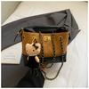 High-value Large-capacity Bag Women's New Retro Suede Diamond Chain Crossbody Bag Shoulder Bucket Bag