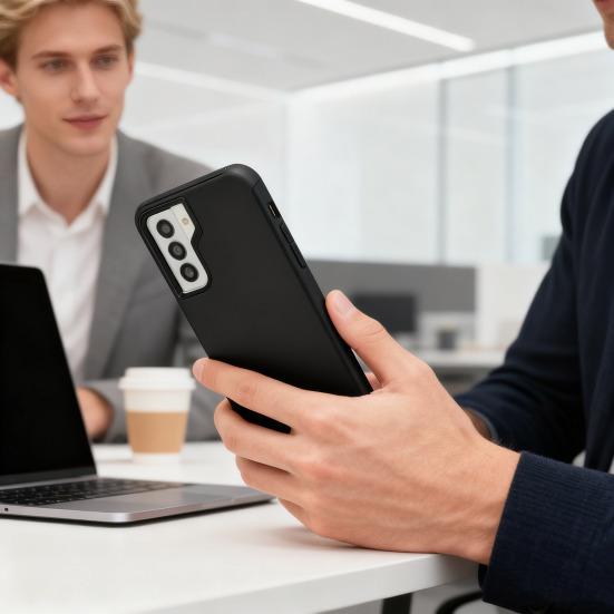 Phone Case for Samsung Shockproof Anti-Scratch Phone Case Cover with Raised Edges Dual-Layer Protection Sensitive Button Phone Case