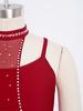 Children’s Dance Dress One Shoulder Long Sleeve Mesh Patchwork Spaghetti Straps Irregular Hem Asymmetrical Style for Lyrical Routine