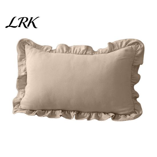 Federe Cuscino Cotone Stile Rustico, Copricuscino Decorativo con Volant, Fantasia a Quadri con Bordo Arricciato, 18x18 Federe Minimaliste Moderne, 20x12 Copricuscino Decorativo