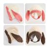 Winter Warm Earflap Hat Cute Cartoon Long-eared Rabbit Contrast Color Knitted Cap