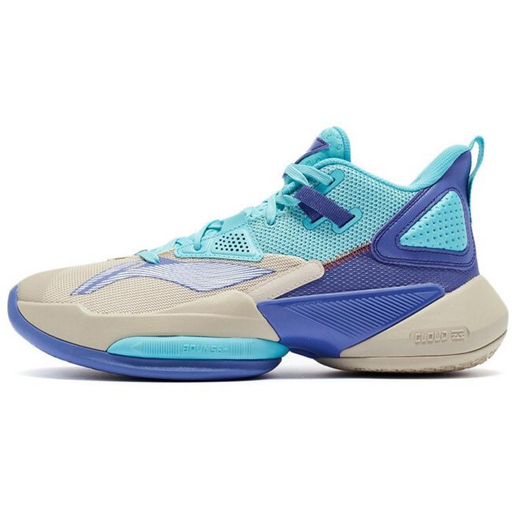 

new LiNing Power 8 Wear Resistant Slip Resistant Mid Top Performance Basketball Shoes Men s Light Blue 39
