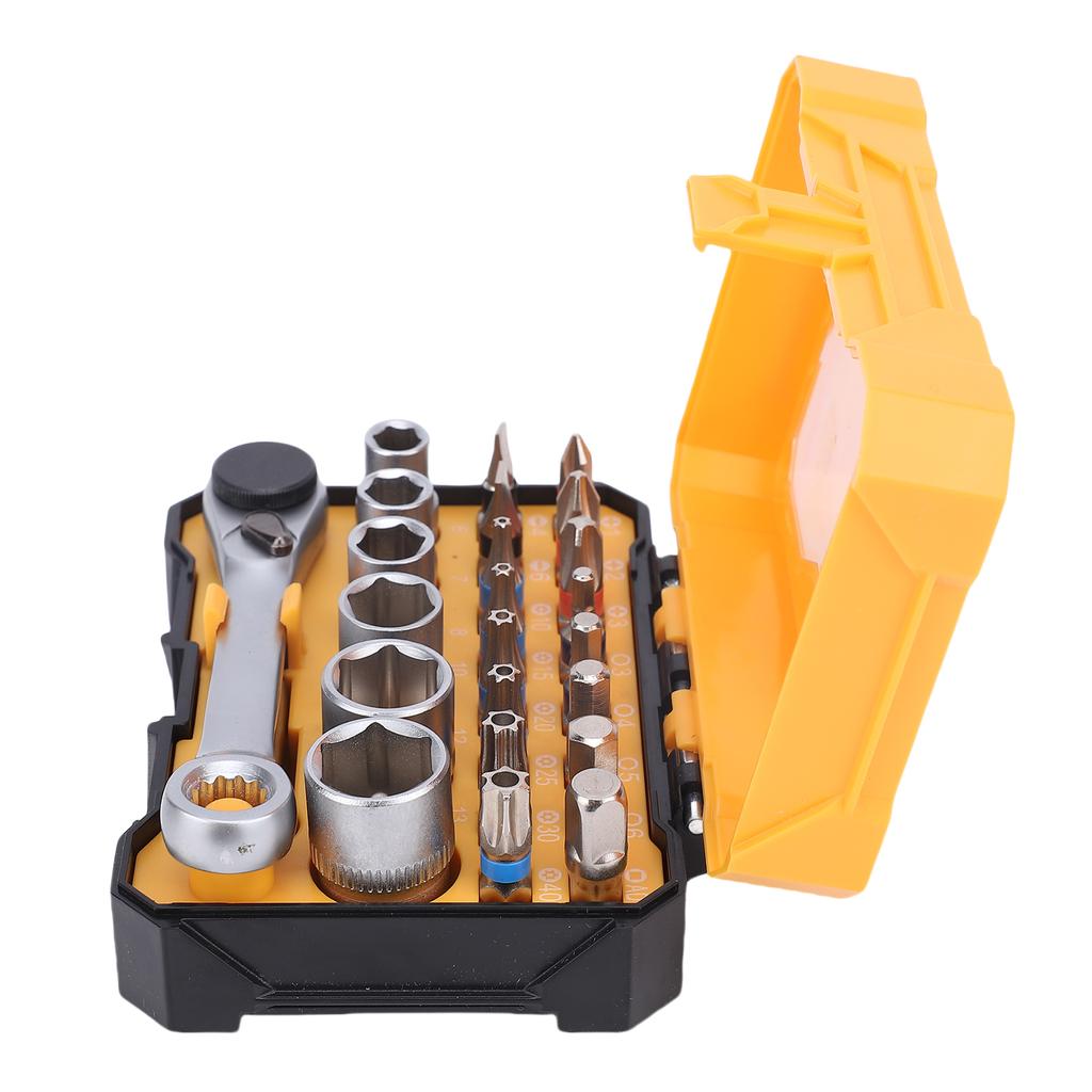 24Pcs Multi Function Ratchet Wrench Socket Screwdriver Set Double Headed Mini Ratchet Wrench Set for Furniture Assembly