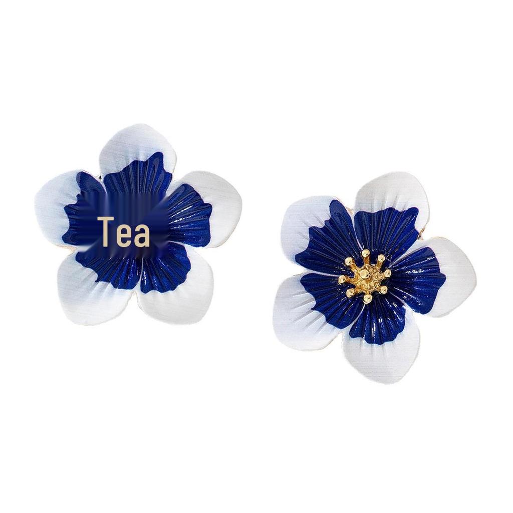 Europäische und Amerikanische Mehrschichtige Blumearrings im bunten Legierungsdesign
