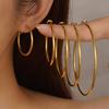 New European American-style Exaggerated Electroplated Golden Large Hoop Earrings Trendy Copper-material Womens Statement