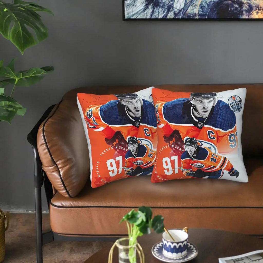 Connor Mcdavid 2 Pcs Square Pillowcase Pillow Cover Cushion Zip Decorative Comfort Throw Pillow For Home Car