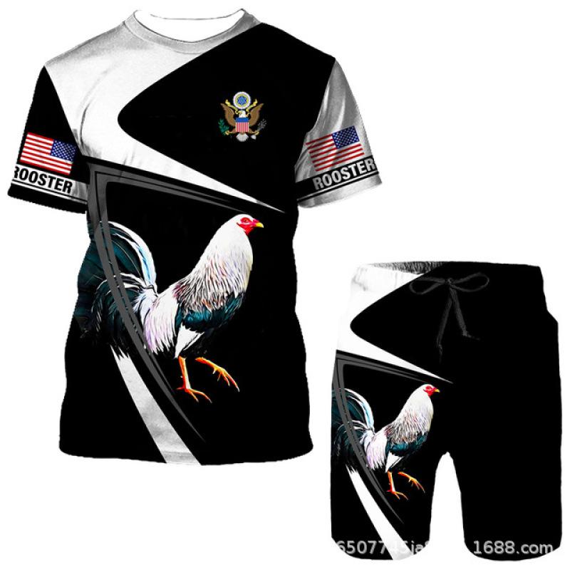 მამაკაცის შორტები მაისური კომპლექტი კოსტიუმები გრაფიკული ოპტიკური ილუზია ტანსაცმელი გარე ყოველდღიური მოკლე სახელოები 2 ცალი დიზაინერი შემთხვევითი