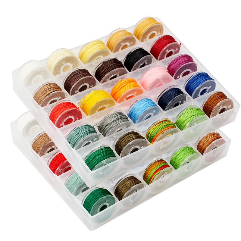 25-Farben Rundes Wachsgarn-Set - 0,45/0,55/0,65 mm für Handnähen und Leder
