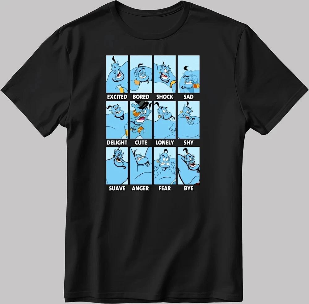 Genie Cute Moods Black TShirt Size S5XL S