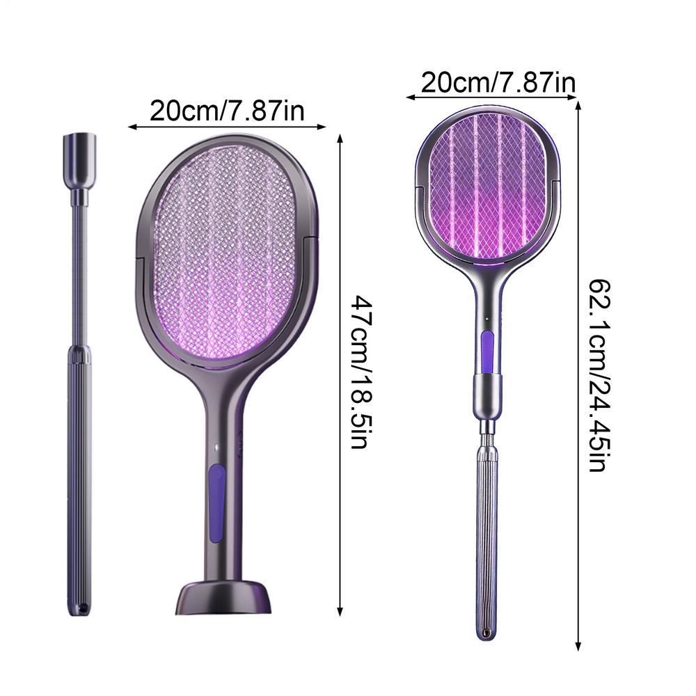 Складная электрическая мухобойка USB-зарядка Мухобойка Светодиодная электрическая мухобойка с фиолетовым светом для уничтожения комаров