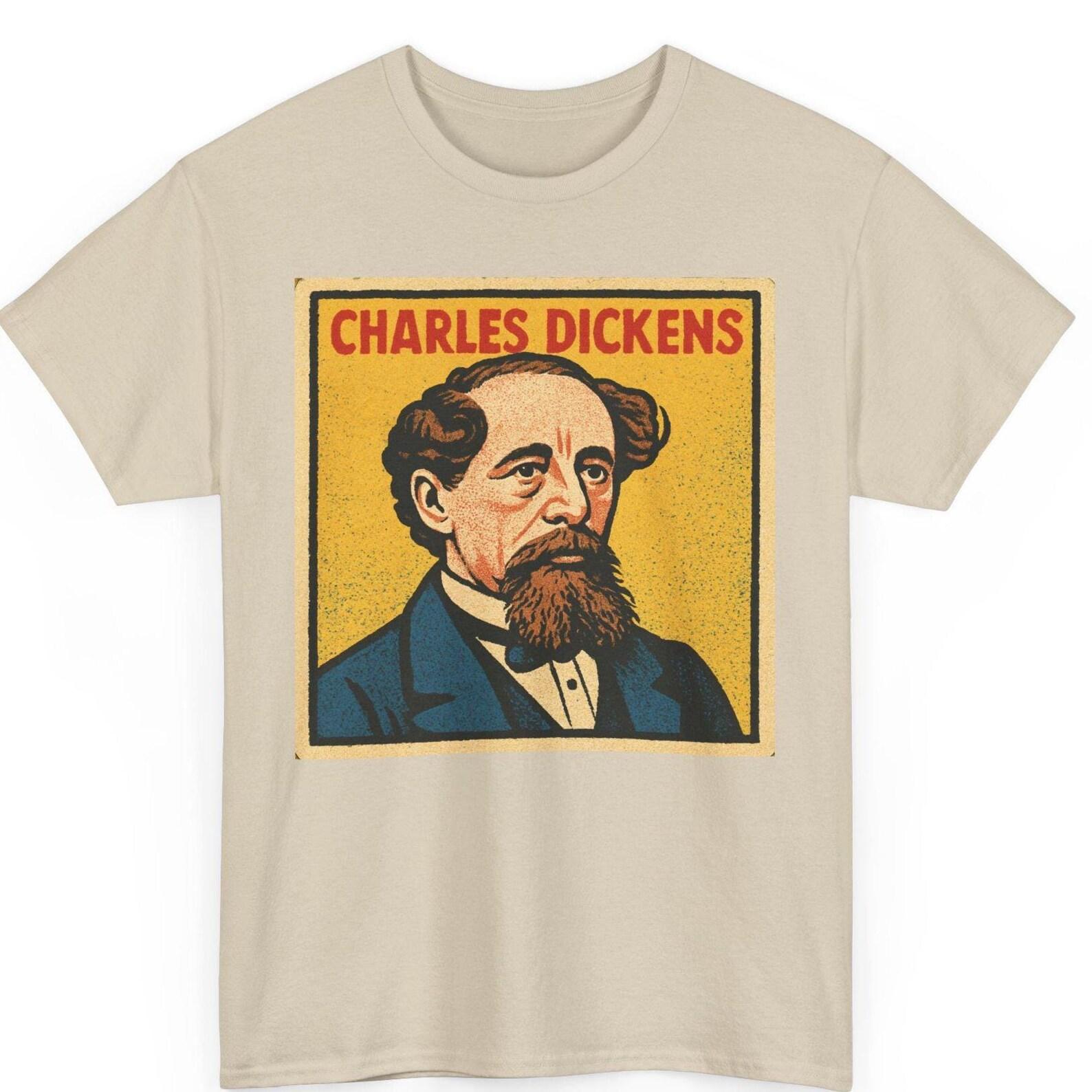Charles Dickens Comic T-Shirt: Retro Literary Graphic Tee XL