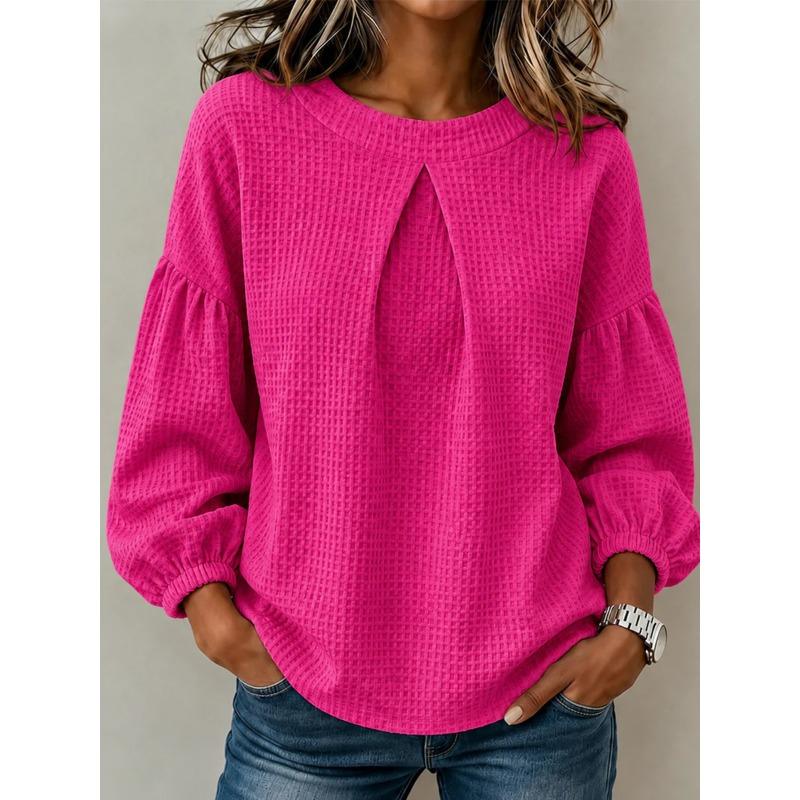 JPNTKY Women's Fashion Casual Long Sleeve O-Neck Blouses & Shirts