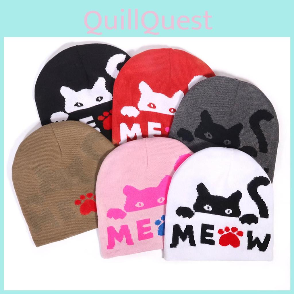 Cat Animal Pattern Knitted Beanie Hat For Women Men With Warmth And Stylish Streetwear For Fall Winter