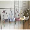 Simple Plaid Hobos Shoulder Bags for Women Large Capacity Ladies Crossbody Bag Casual Student Handbag Tote Colorful Rope Pendant