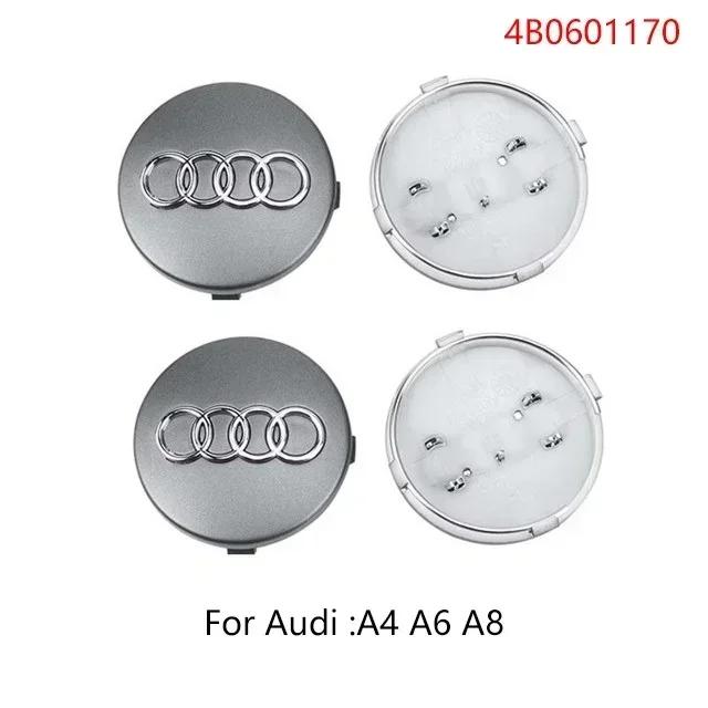 For Audi  A5 4Pcs 60/61/68/69/77/135mm Car Wheel Hub Caps Center Rim Cover Badge Decoration Accessories For Audi A4 A5 A6 A7 A8 Q5 Q7 Hubcap