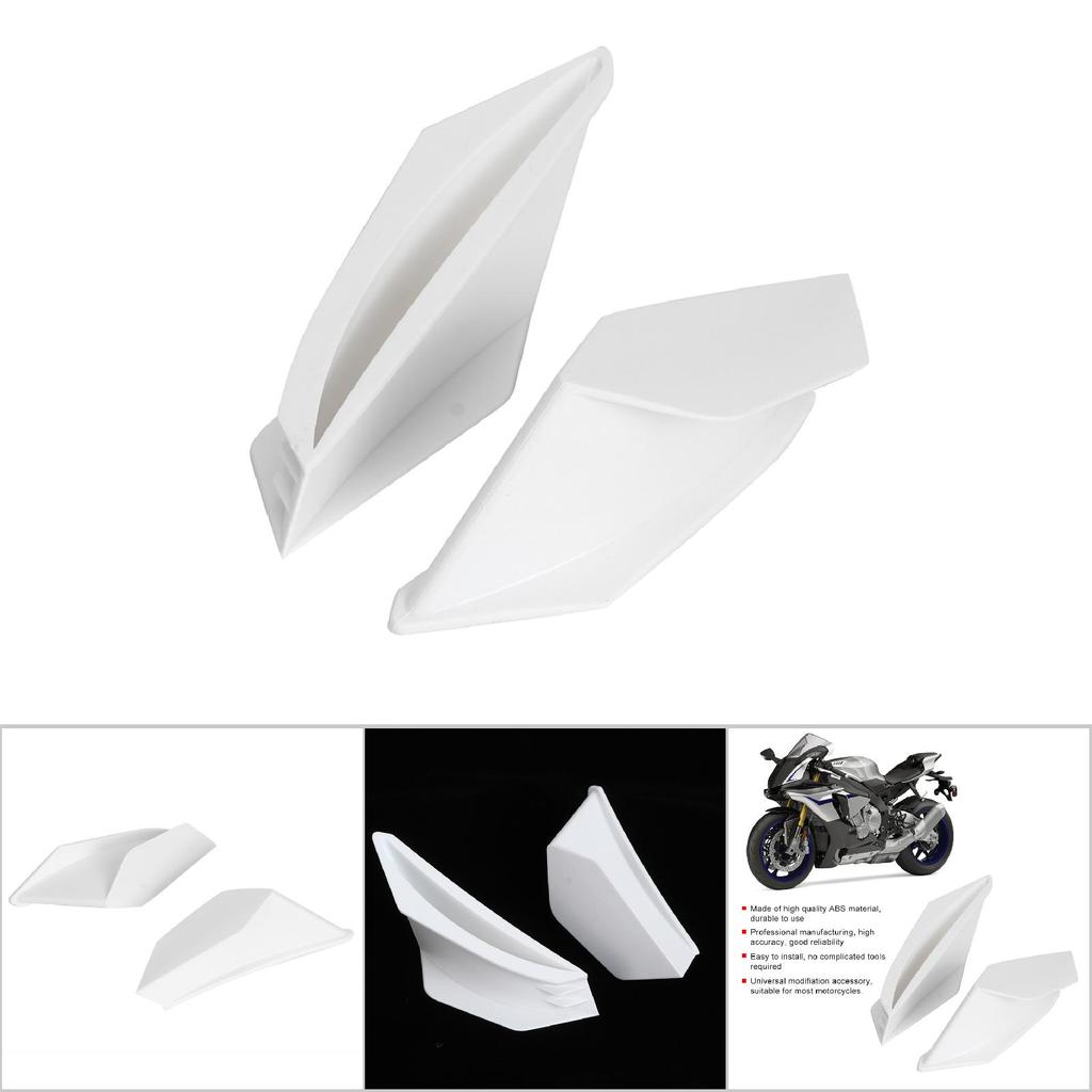 Motorcycle Aerodynamic Winglets Spoiler Wing Universal Modification AccessoryWhite