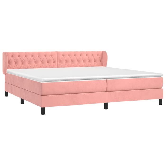 Maison Exclusive - Sommier à lattes de lit avec matelas Rose 200x200 cm Velours