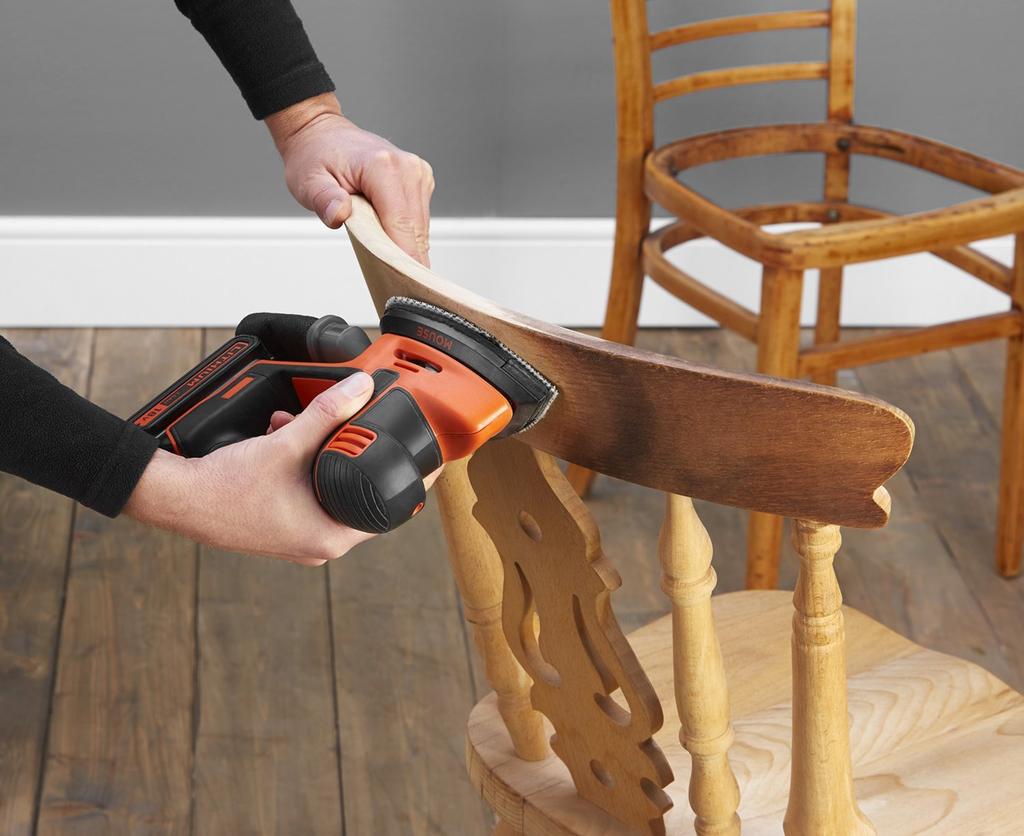 Cordless Mouse Body DIY Power Sanding Dust Collection Lightweight and BDCDS18B BLACK+DECKER Sander, Only, Tool, Tool, Function, Compact,