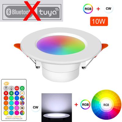RGB LED Downlight 220V מנורות תקרה חכמות ניתנות לעמעום 10W 15W לבן חם אור למטה למטבח Tuya Bluetooth/IR שלט