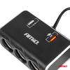 Cigarette lighter socket splitter with charger 2x USB-A QC3.0 12V 24V 120W 80cm AMIO-04364