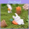 Adorable Resin Miniature Sleeping Animals Cute Pig Rabbit Cat Dog For Diy Fairy Garden
