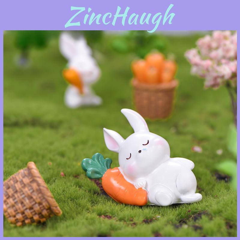 Adorable Resin Miniature Sleeping Animals Cute Pig Rabbit Cat Dog For Diy Fairy Garden
