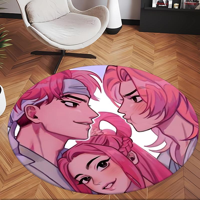 Miromabby (1) Round Office Rug Decorative Floor Rug for Office Bedroom Living Room and Home Space