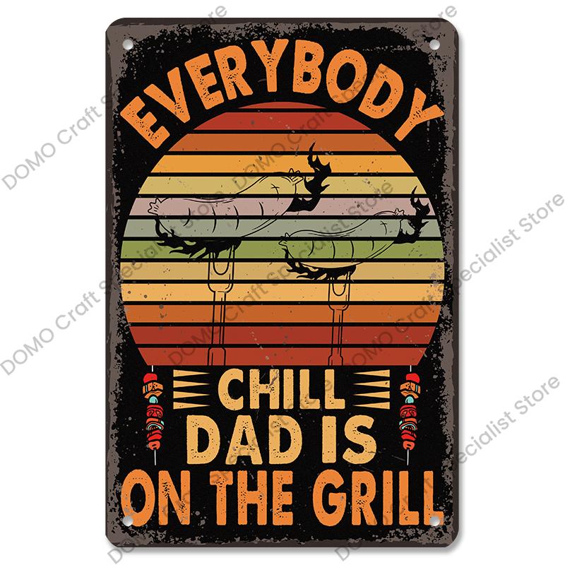 Vintage Barbecue Plaques Metal Tin Signs Grill Meat Steak Sausage Retro Metal Plate Wall Decor BBQ Party Shop Dining Room