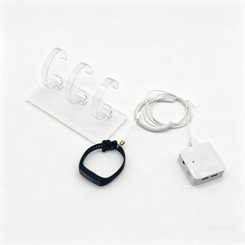 Smartwatch Anti-Theft Alarm System - Acrylic Stand for 3, 6, or 9 Ports, Ideal for Retail Displays