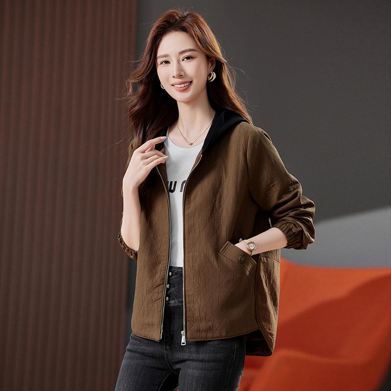 

Короткая куртка женская весенне-осенняя одежда новая мода маленький дизайн чувство свободный повседневный темперамент топ XL темно-коричневого