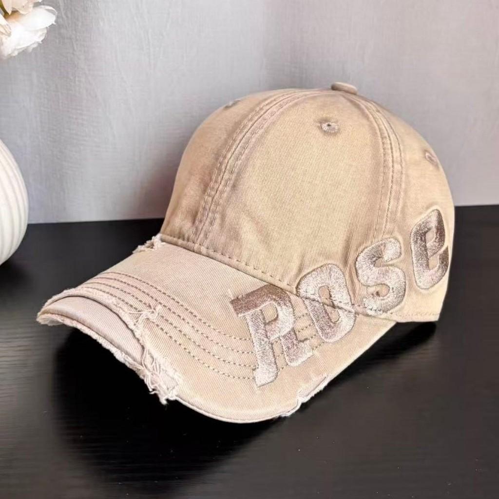 Vintage Style Pink Baseball Cap With Embroidered Letters For Casual Men Women
