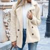 Elegant Faux Fur Cashmere Women Coat Autumn Winter Warm Solid Color Female Plush Overcoat Pocket Casual Teddy Outerwear