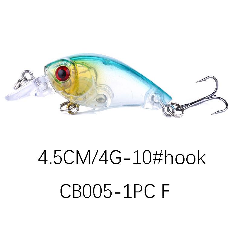 1 Pezzo Crankbait 4G 4,5 Cm Swim Crank Esca Dura Per Pesca a Persico Luccio Esca da Pesca Wobbler Attrezzatura Occhi 3D